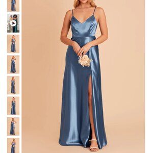 Birdy Grey Satin Bridesmaid Dress in Twilight